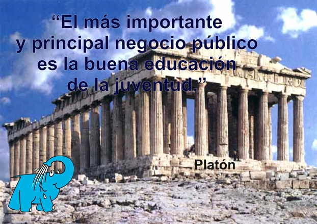 Una sabia Enseñanza de Platón sobre la Educación en la Frase del Día del Elefante Azul de Avilés